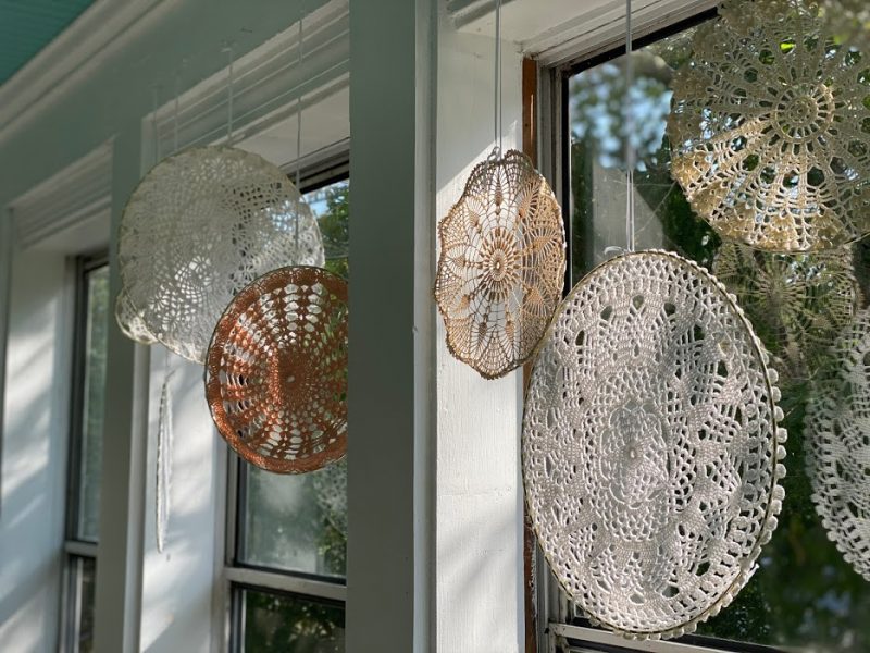Not your grandma's modern doily decor